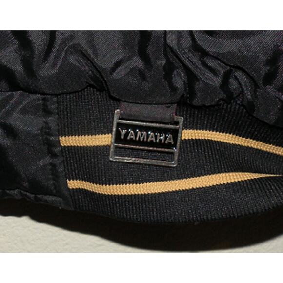 Vtg Yamaha Maxim Wear Men’s XL Zipper Bomber Jacket Black Yellow Trim Insulated - Picture 3 of 4